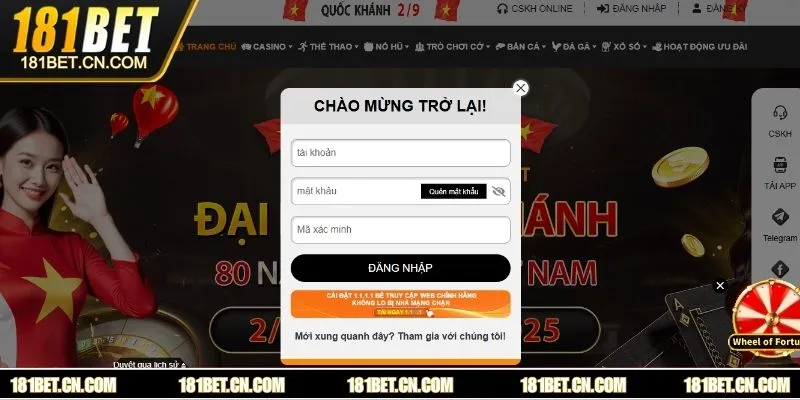 Đăng nhập vào tài khoản cá nhân 